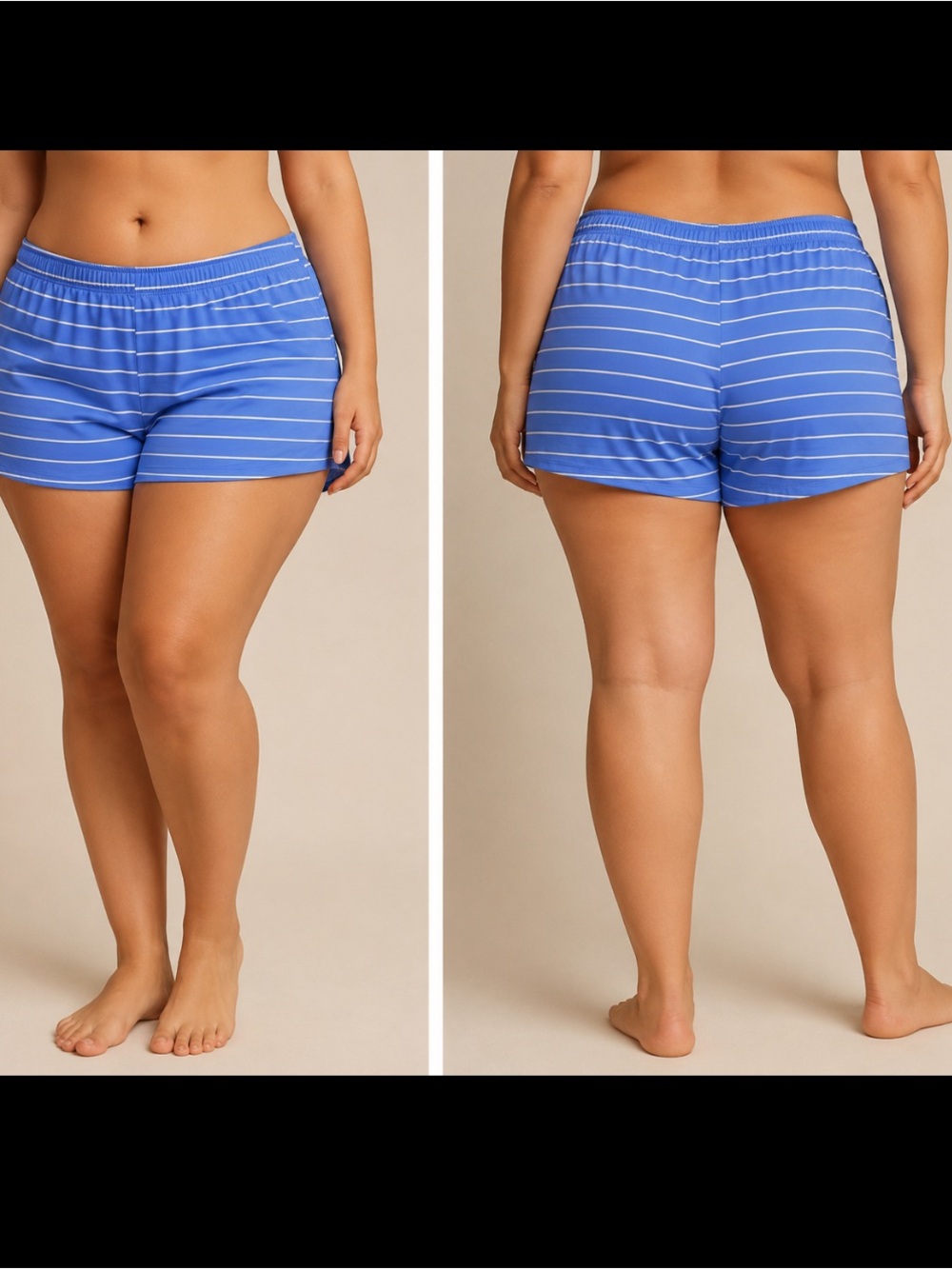 Xhilaration Light Blue and White Striped Sleep Shorts